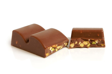 Chocolate pieces with nuts