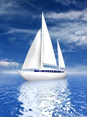 Sailing luxury yacht