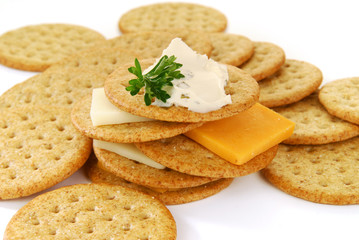 Cracker with cream cheese
