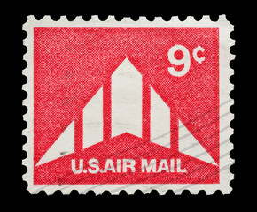 vintage 9 cent US airmail postage stamp