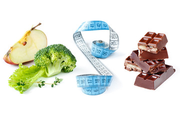 Healthy meal and chocolate.  What your choice?