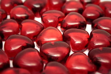 Bright red hearts