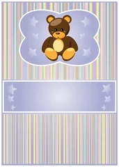 Cercles muraux Ours Cartes de bébé avec ours en peluche. Vecteur.