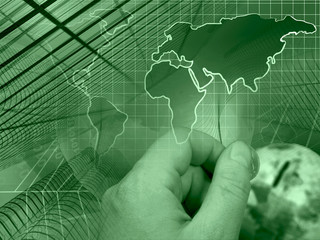 Computer collage in greens