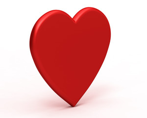 Isolated 3d heart on white