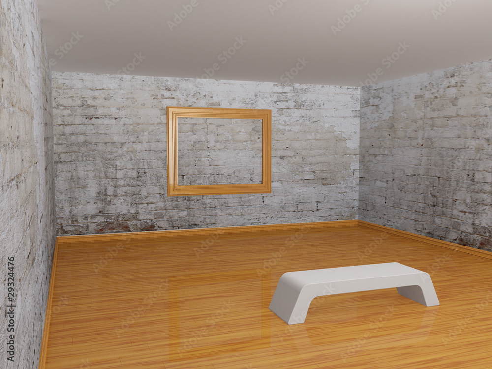 Poster empty gallery with picture frame