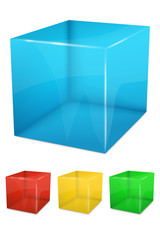 Set of colorful transparent cubes - vector file