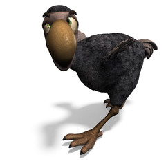 very funny toon Dodo-bird. 3D rendering with clipping path and © Ralf Kraft
