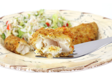 Bite of fish on fork