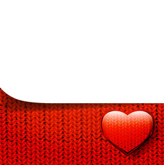 valentine template over knitted pattern