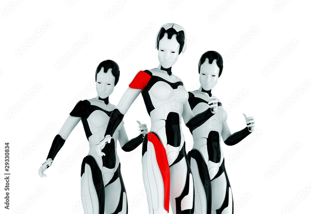 Poster stylish three robots