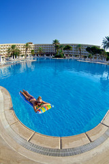 woman in swimming pool