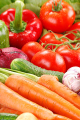 Composition with variety of raw vegetables