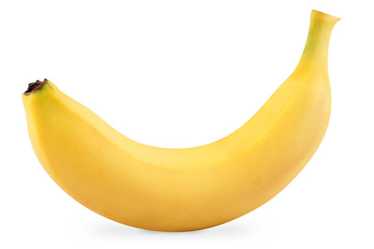 banana on a white background + Clipping Path