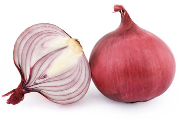 Onion on white background