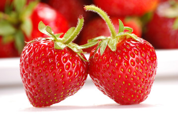 Closeup of fresh strawberries