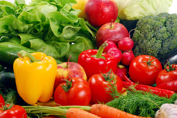 Composition with variety of fresh vegetables