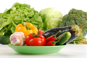 Composition with variety of fresh vegetables