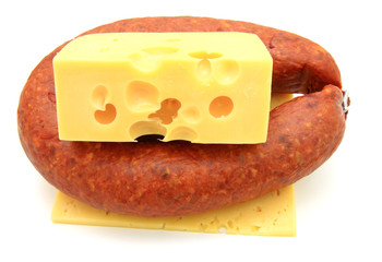 Fresh sausage with cheese
