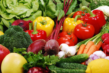 Fototapeta na wymiar Composition with raw vegetables