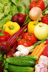 Composition with raw vegetables