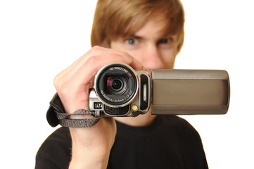Man with HD Camcorder