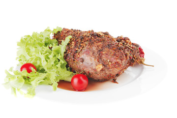 meat chunk and salad