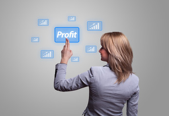 hand pressing light Profit button