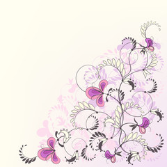 Decorative pastel stylish floral background.