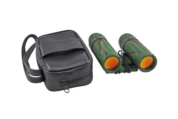 binoculars and leather case