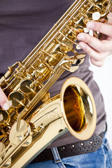 Obraz premium Saxophon spielen