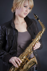 Saxophonspielerin