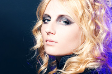 Naklejka premium young beautiful girl the blonde