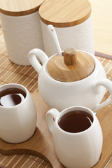 Tea set closeup