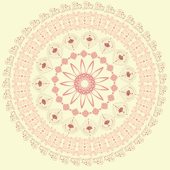 abstract circular pattern of arabesques