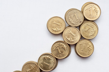 coins of polish currency zloty