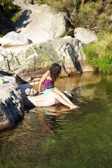 sexy woman in a lake at Gredos