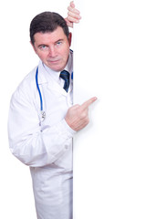 doctor with billboard