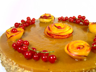Cake with peaches