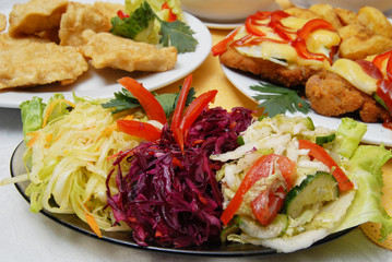 fresh salad, cabbage
