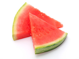 two slice of water-melon on white background