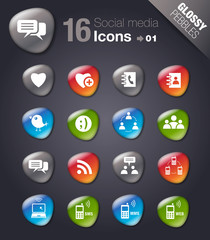 Glossy Pebbles - Social media icons 01