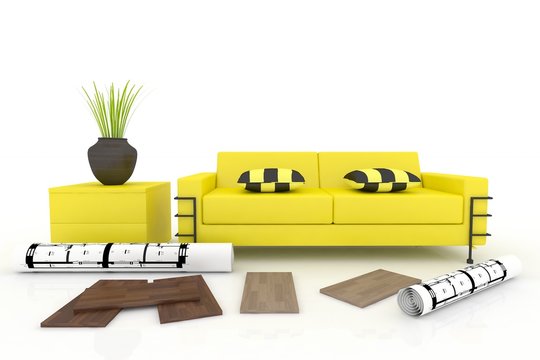 yellow furniture concept