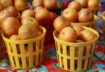 baskets of tangerines