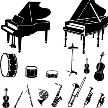 musical instruments collection vector