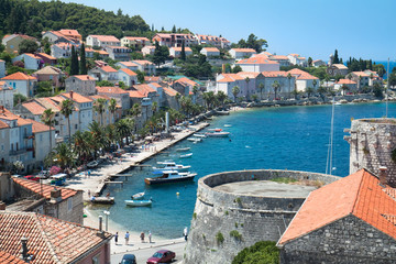 Obraz premium Village on island Korcula. Croatia, Dalmatia region, Europe.