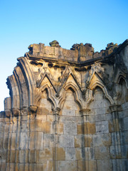 Ancient stone abbey in  York, England.