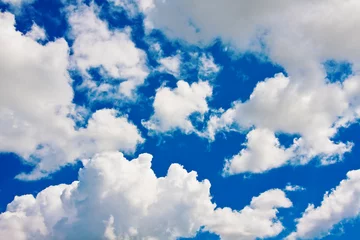 Fotobehang Background of blue sky with cumulus clouds © Megaloman1ac