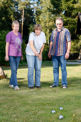 Boule Spiel im Garten