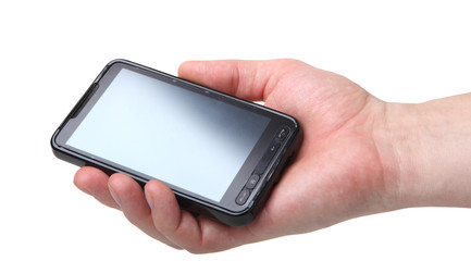 modern communicator in human hand